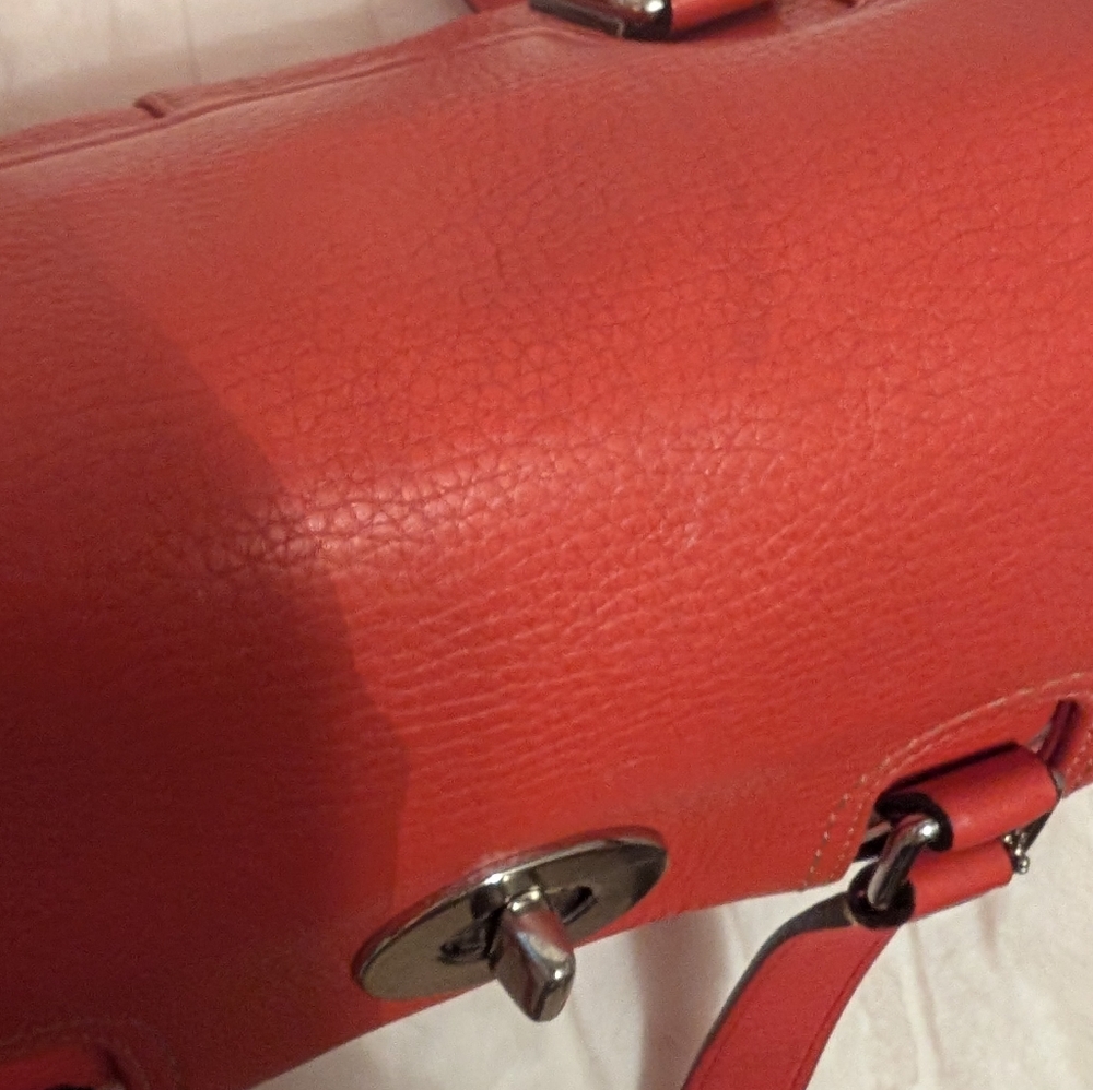 Coach Red Orange Hamilton Turnlock Caryall Shoulder Bag F13091 - Picture 12 of 14
